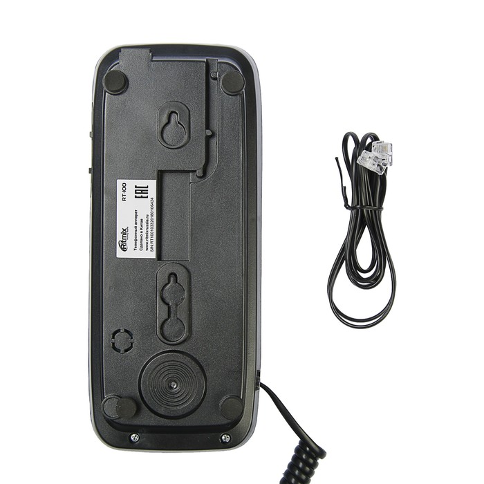 Проводной телефон RITMIX RT-100, настольно-настенный, Hi-Low, световой индикацией, черный