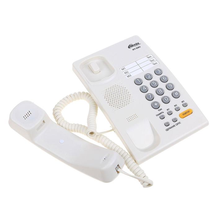 Проводной телефон RITMIX RT-330, мелодия на удержании звонка, Hi-Low, белый
