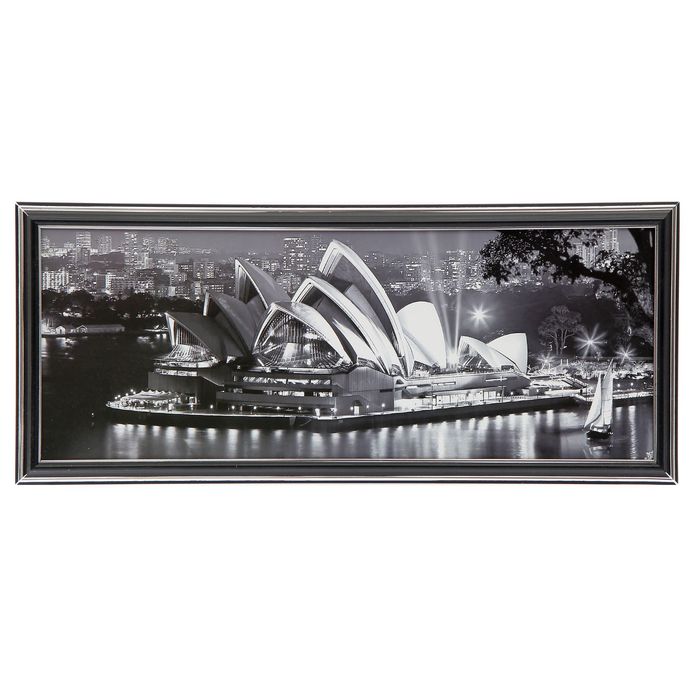 Картина "Чёрно-белые огни" 22*52 см