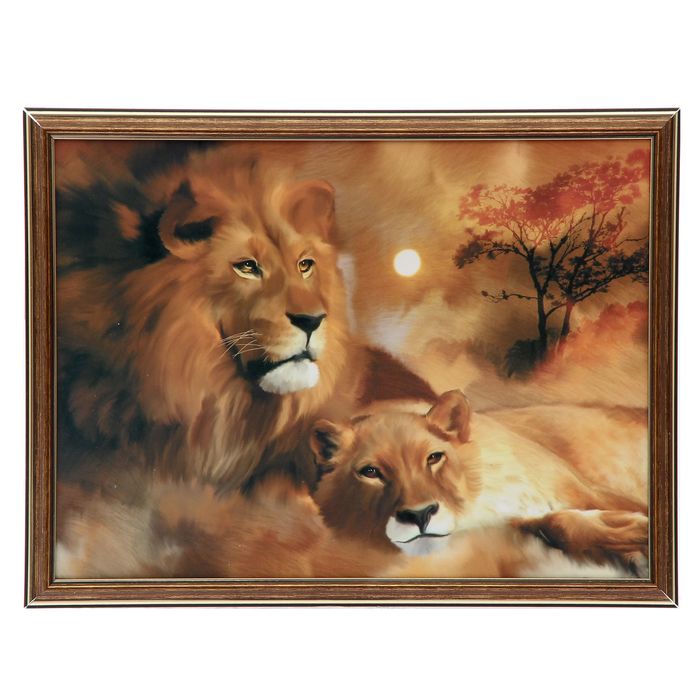 Картина "Пара хищников" 33*43 см