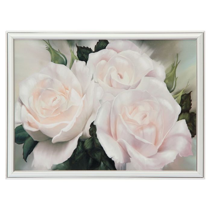 Картина "Белые розы" 33*43 см