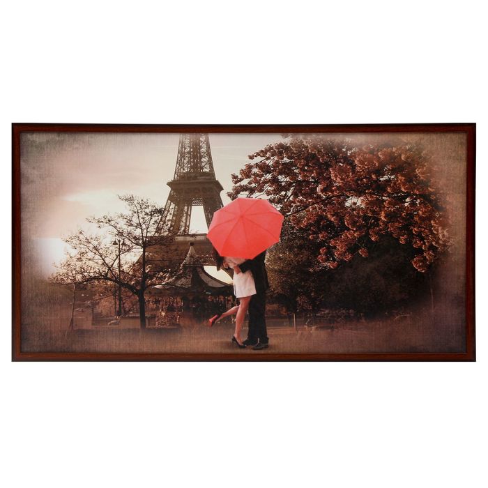 Картина "Любовь в париже" 53*103 см рамка микс