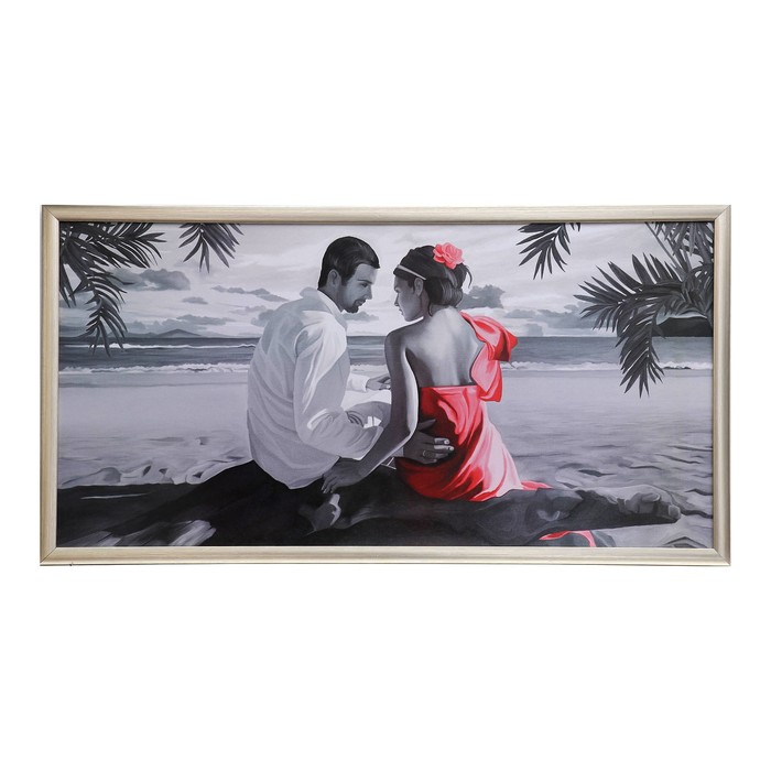 Картина "Пара на берегу" 53*103 см