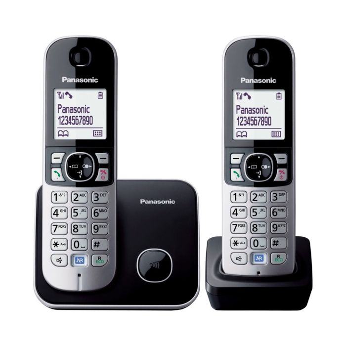 Телефон Panasonic KX-TG6812 RUB DECT, комплект из базы и 2 трубок, полифония, громкая связь  253167