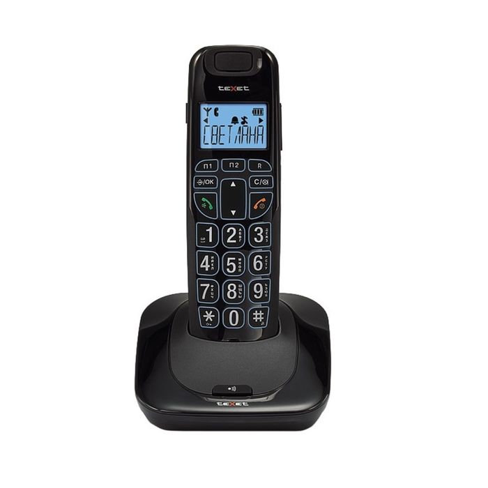 Телефон Texet TX-D7505A DECT, комплект из базы и трубки, полифония, черный
