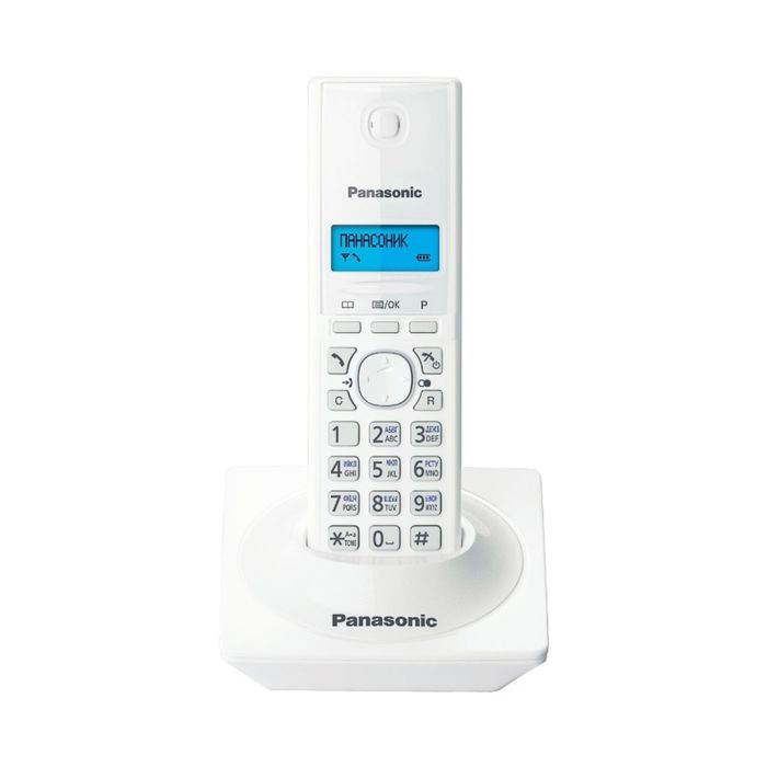 Телефон Panasonic KX-TG1711 RUW DECT, комплект из базы и трубки, монохром.дисплей на трубке 253167