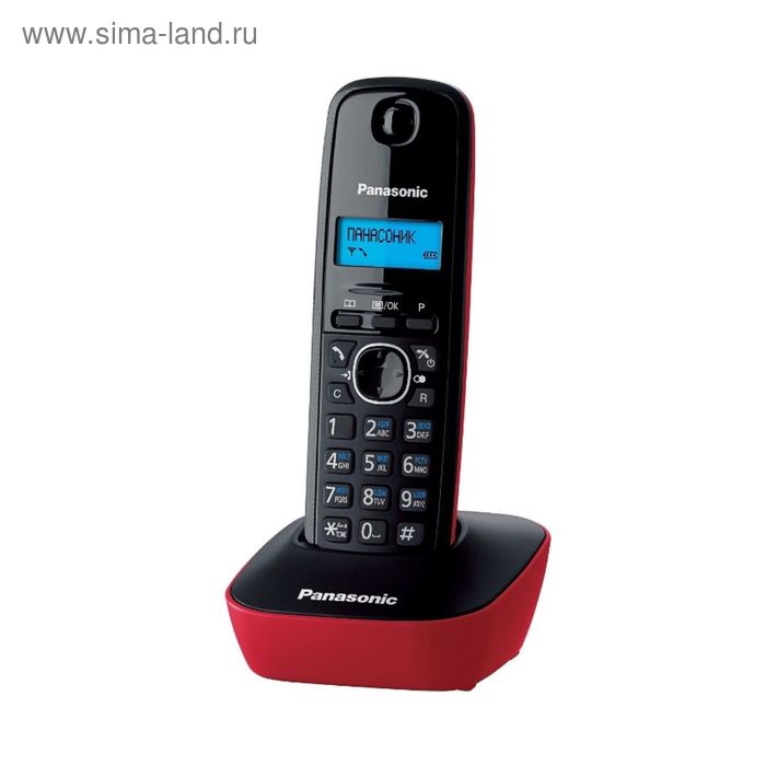 Телефон Panasonic KX-TG1611 RUR DECT, комплект из базы и трубки, монохром.дисплей на трубке 253167