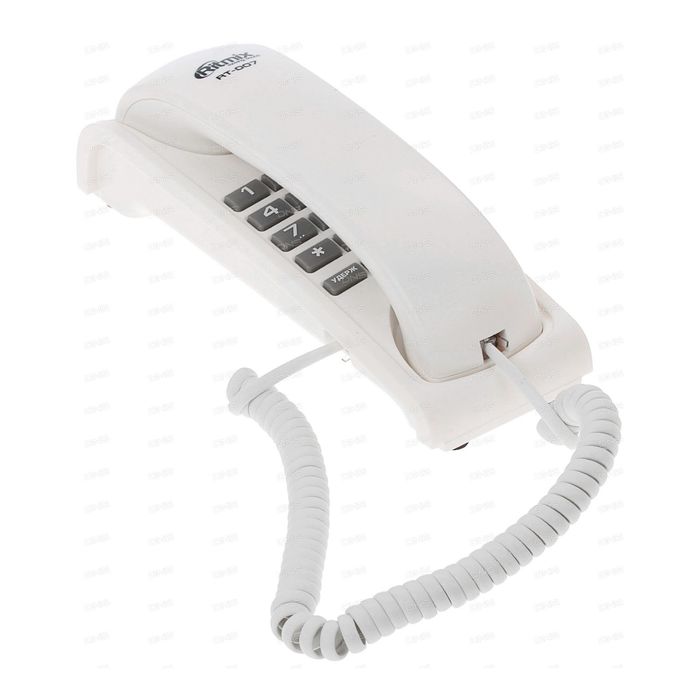Телефон Ritmix RT-007, проводной, повторный набор, белый