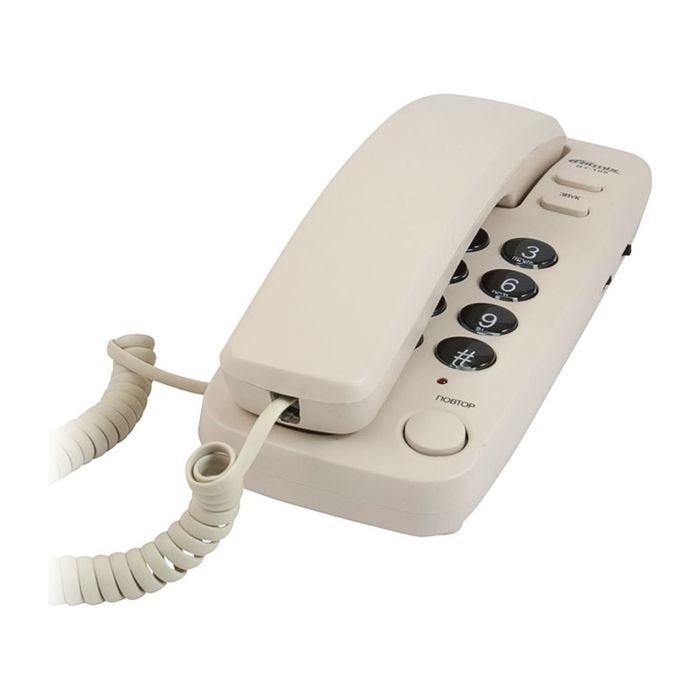 Телефон Ritmix RT-100, проводной, регулятор уровня громкости, слоновая кость