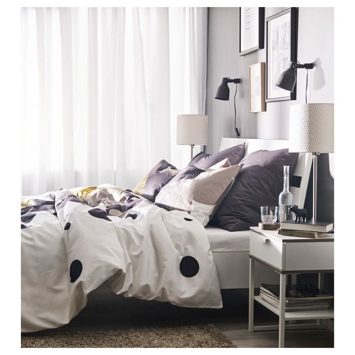 Тумба прикроватная, цвет белый/светло-серый ТРИСИЛ