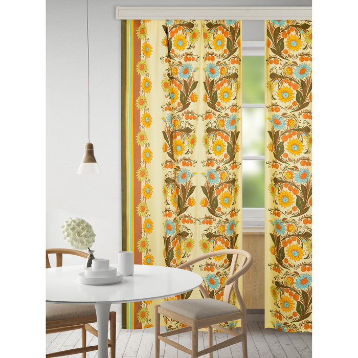 Набор штор "Экономь и Я" 145х250 см - 2 шт., Русские мотивы, полиэфир