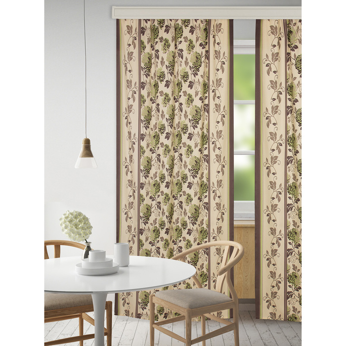 Набор штор "Экономь и Я" 145х250 см - 2 шт., Георгины, полиэфир