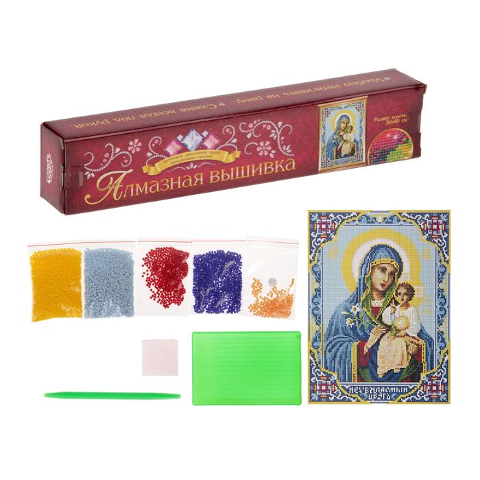 Алмазная вышивка 30*40 "Неувядаемый цвет" холст, емкость, стержень с клеевой подушечкой