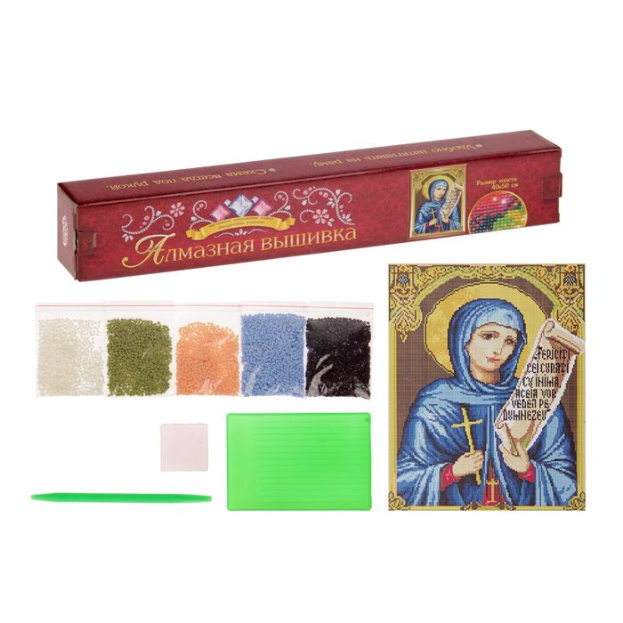 Алмазная вышивка 40*50 "Святая мученица Татиана Римская" холст, емкость, стержень с клее.под.