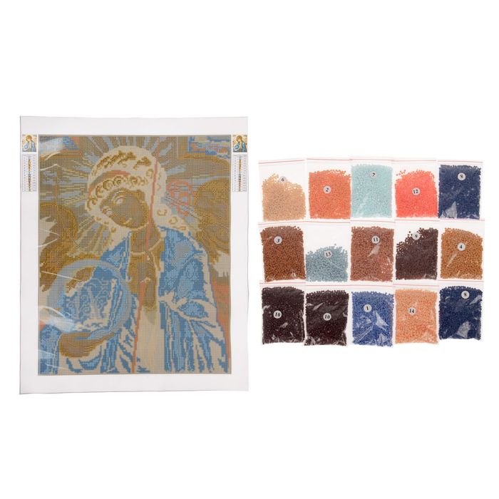 Алмазная вышивка 40*50 "Святой Архангел Михаил" холст, емкость, стержень с клеевой подушечк