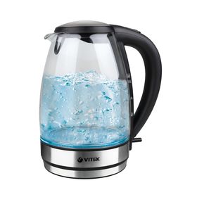 

Чайник электрический Vitek VT-7046 BK, стекло, 1.7 л, 2200 Вт, подсветка, черный