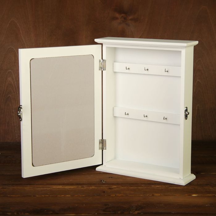 Ключница дерево ажурный растительный узор "Цветочный фон" 29,5х22х6 см