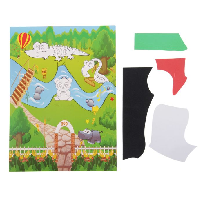Аппликация - открытка 3D "Зоопарк" из ЕVA