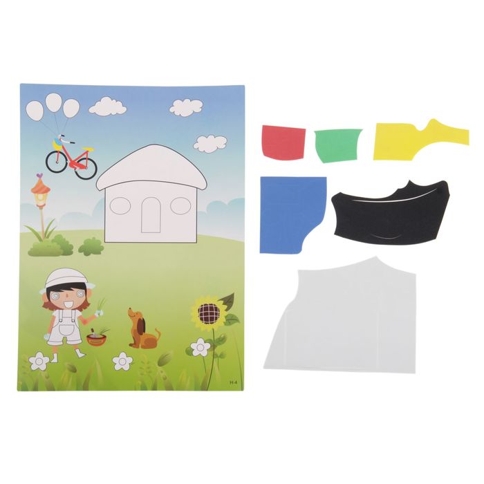 Аппликация - открытка 3D "Домик на полянке" из ЕVA