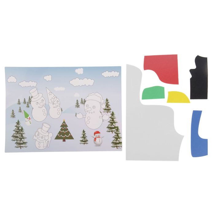 Аппликация - открытка 3D "Снеговики" из ЕVA