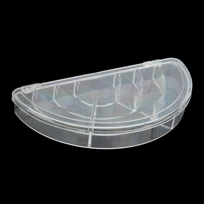 Шкатулка пластик для мелочей "Полукруг" 10 отделений 2,5х16,5х9 см