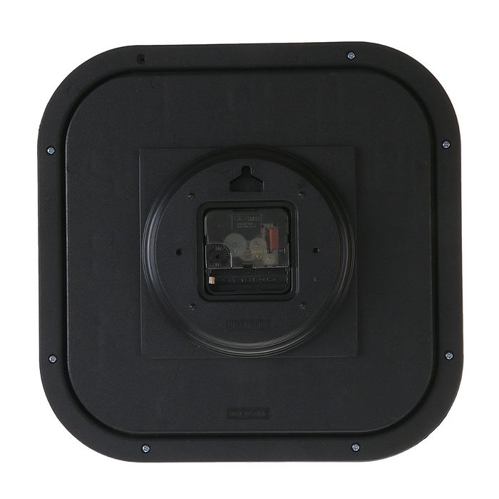 Часы настенные «Элегант», квадратные, закруглённые углы, циф-т чёрный, белые, d=29 см