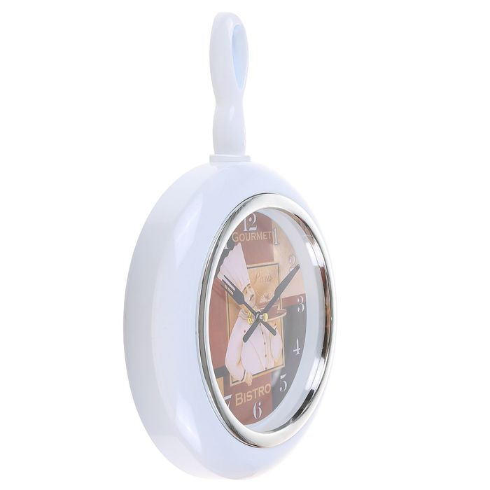 Часы настенные сковорода "Paris bistro", белые, 24*36см