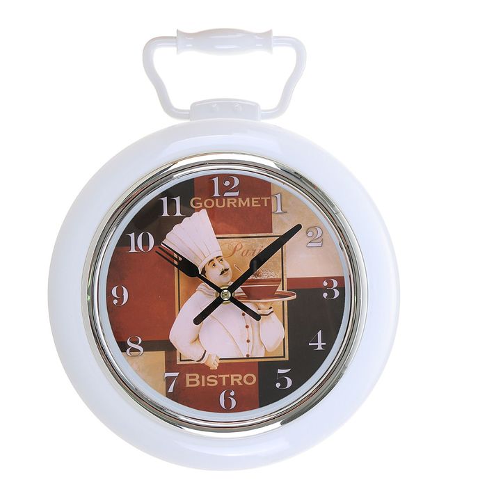 Часы настенные сковорода "Paris bistro", белые, 24*31см