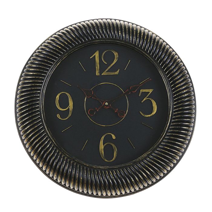 Часы настенные Classy, цифры 3, 6, 9, 12 большие, чёрные, d=50 см