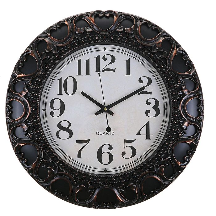 Часы настенные, серия Жанна Darkness, ретро циферблат, d=45 см