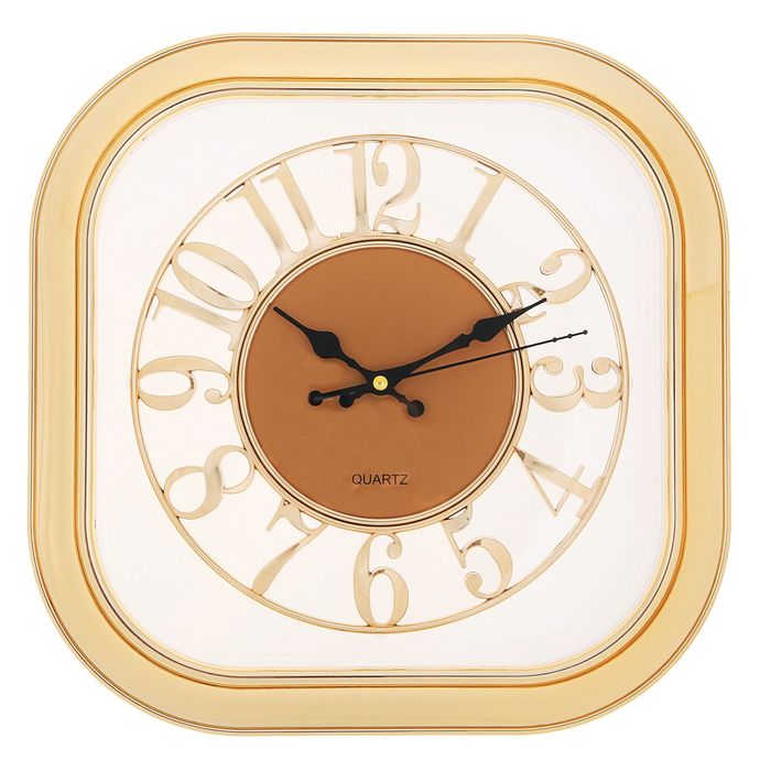 Часы настенные Transparrence Gold, квадратные 35х35 см