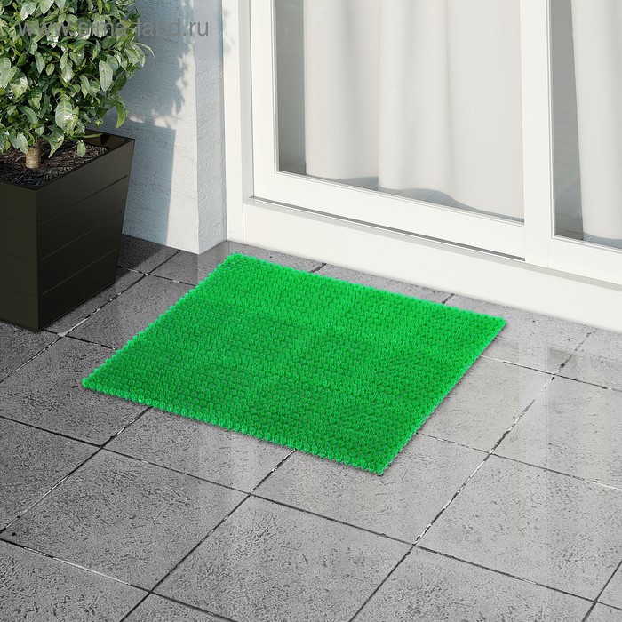Покрытие ковровое щетинистое без основы «Травка», 40×53 см, цвет зелёный покрытие ковровое щетинистое травка 54×81 см цвет чёрно зелёный
