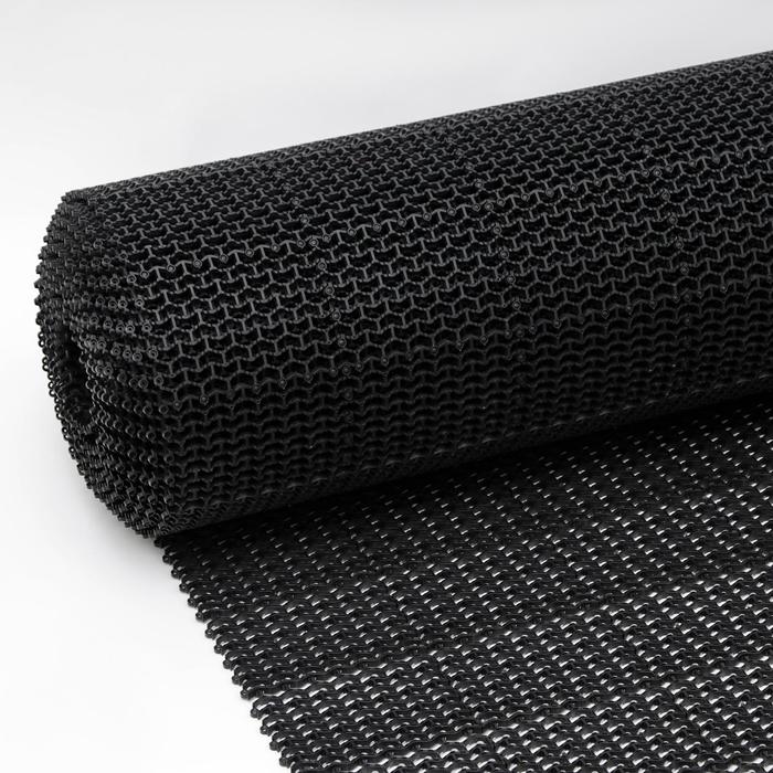 Покрытие ковровое щетинистое, ширина 1 м, рулон 10 м "Волна", цвет чёрный