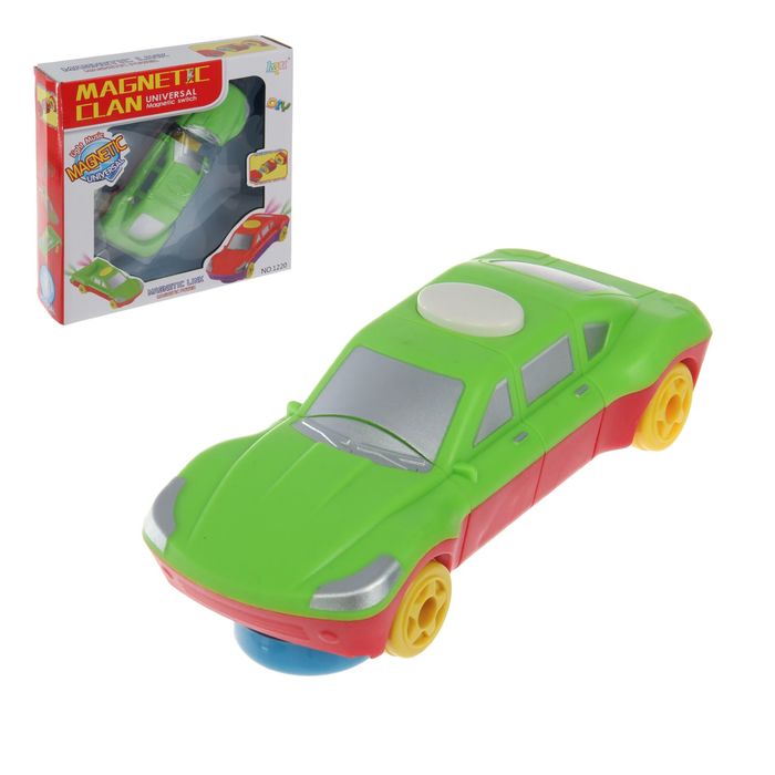 Конструктор магнитный «Машина», работает от батареек, цвета МИКС