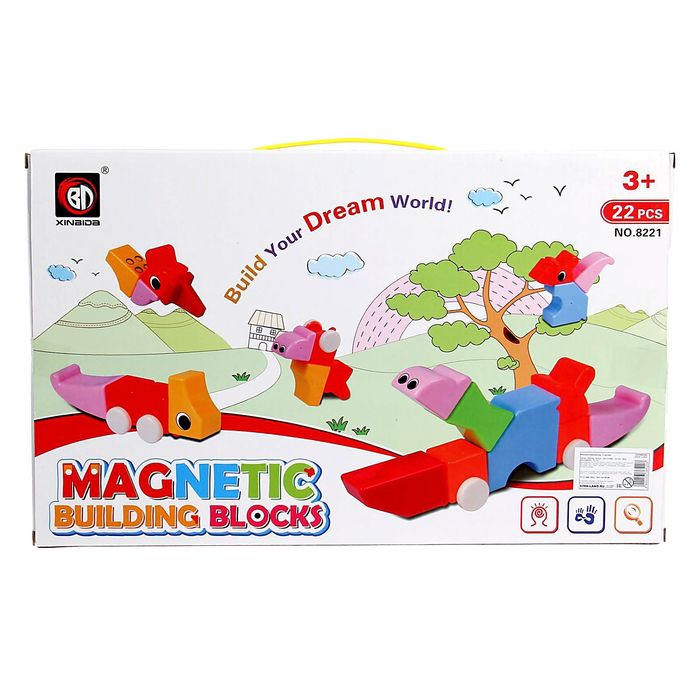 Конструктор магнитный «Забавные животные», 22 детали