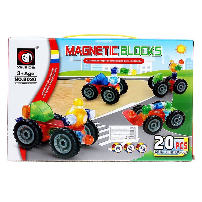 Конструктор магнитный «Шарнирный транспорт», 20 деталей