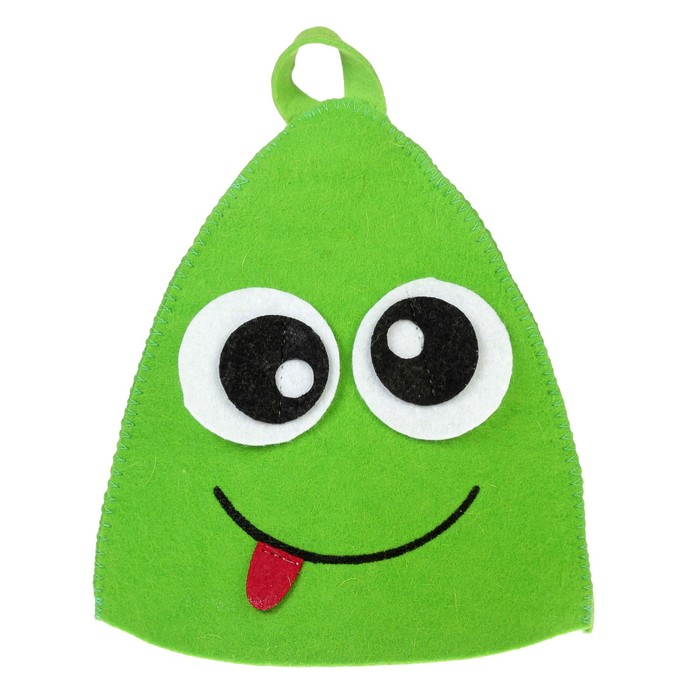 Банная шапка «Глазастик», фетр зелёный