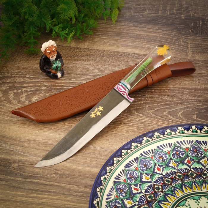 Корд Куруш средний, рукоять из оргстекла, гарда из олова, заточка от середины