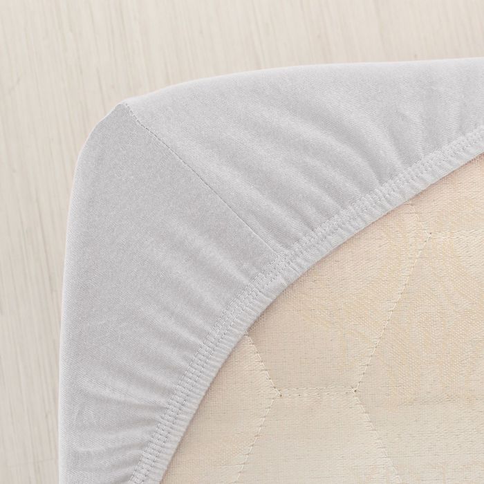 Простыня трикотажная на резинке, 90х200х20, цвет серый, 125 гр/м2