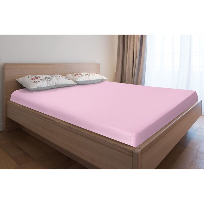 Простыня трикотажная на резинке, 120х200х20, цвет сиреневый, 125 гр/м2