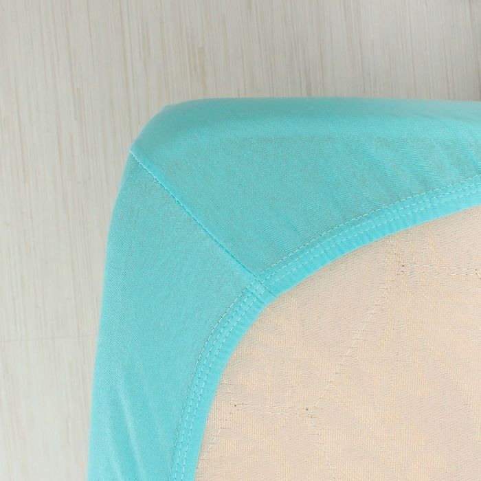 Простыня трикотажная на резинке, 140х200х20, цвет бирюзовый, 125 гр/м2