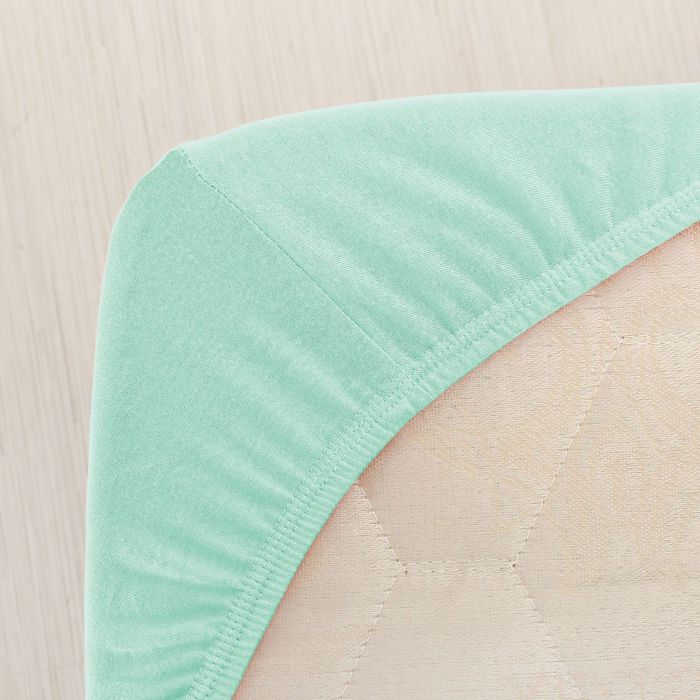 Простыня трикотажная на резинке, 140х200х20, цвет ментол, 125 гр/м2