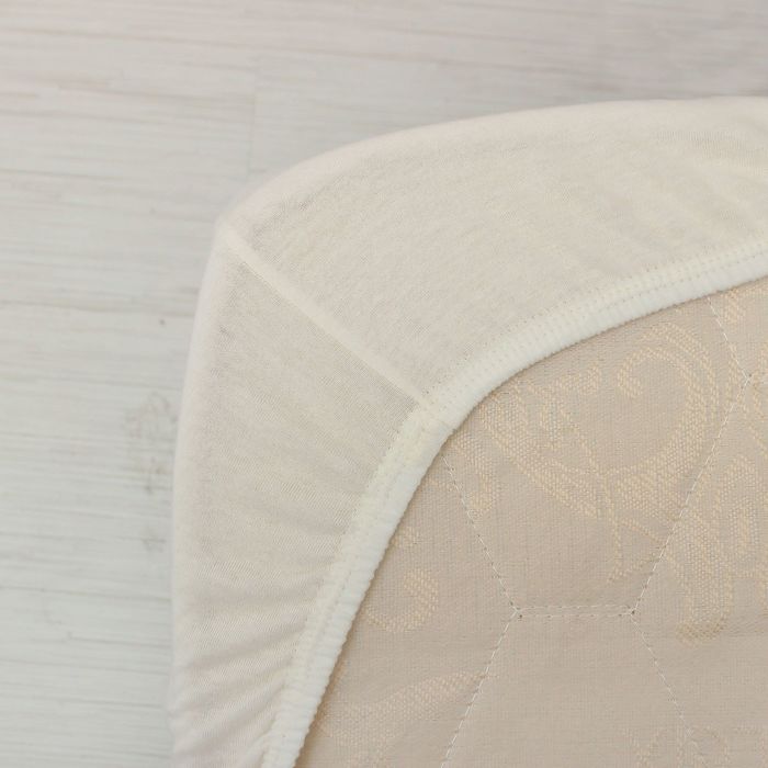 Простыня трикотажная на резинке, 180х200х20, цвет белый, 125 гр/м2