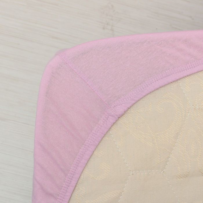 Простыня трикотажная на резинке, 180х200х20, цвет сиреневый, 125 гр/м2