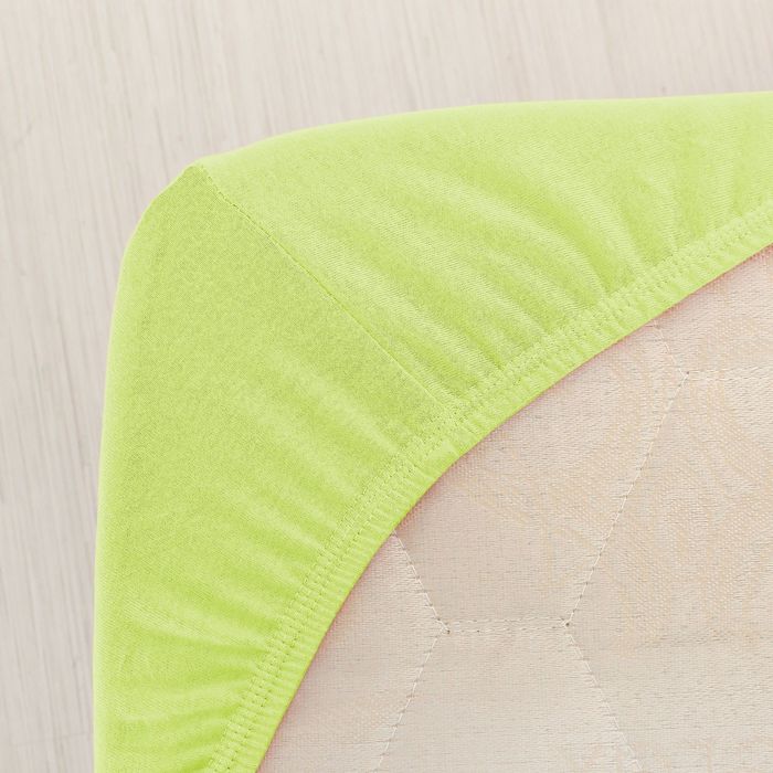 Простыня трикотажная на резинке, 200х200х20, цвет салатовый, 125 гр/м2