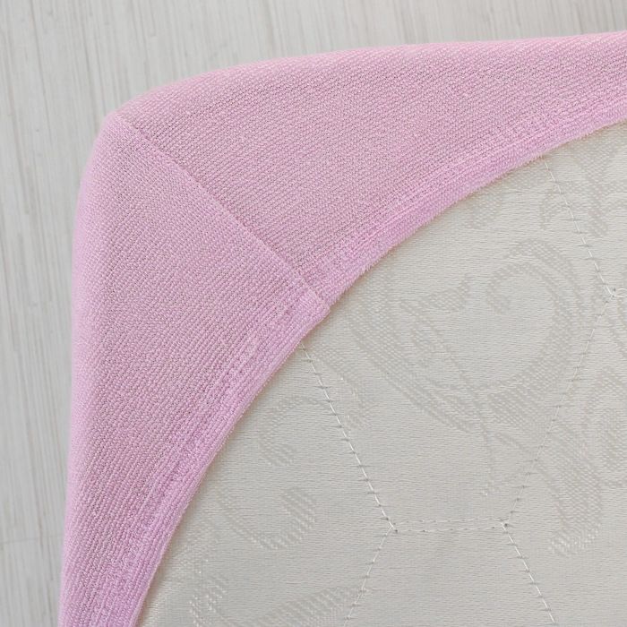 Простыня махровая на резинке, 80х200х20, цвет сиреневый, 160 гр/м2