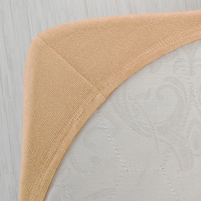 Простыня махровая на резинке, 140х200х20, цвет бежевый, 160 гр/м2