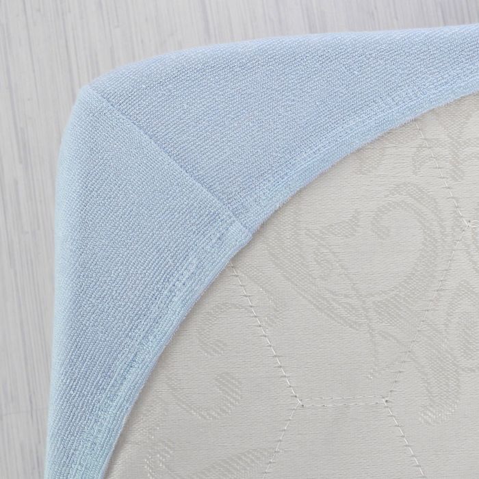 Простыня махровая на резинке, 160х200х20, цвет голубой, 160 гр/м2