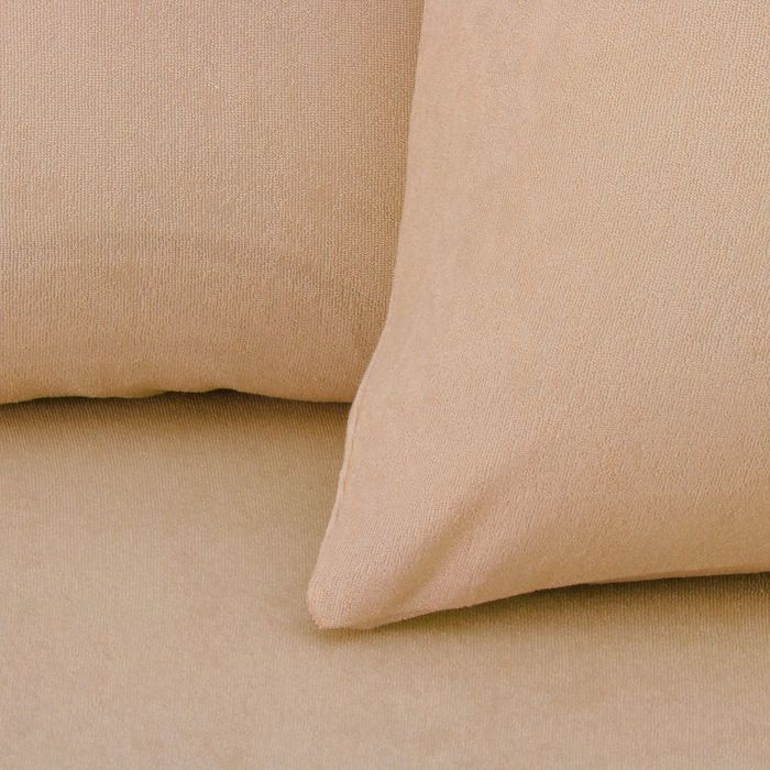 Наволочки махровые на молнии, 50х70 - 2шт, цвет бежевый, 160 гр/м2