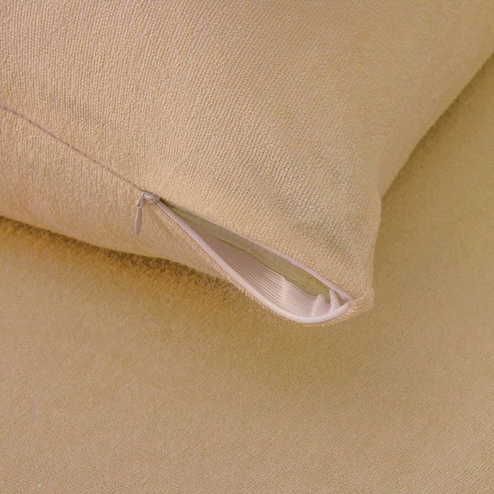 Наволочки махровые на молнии, 50х70 - 2шт, цвет бежевый, 160 гр/м2